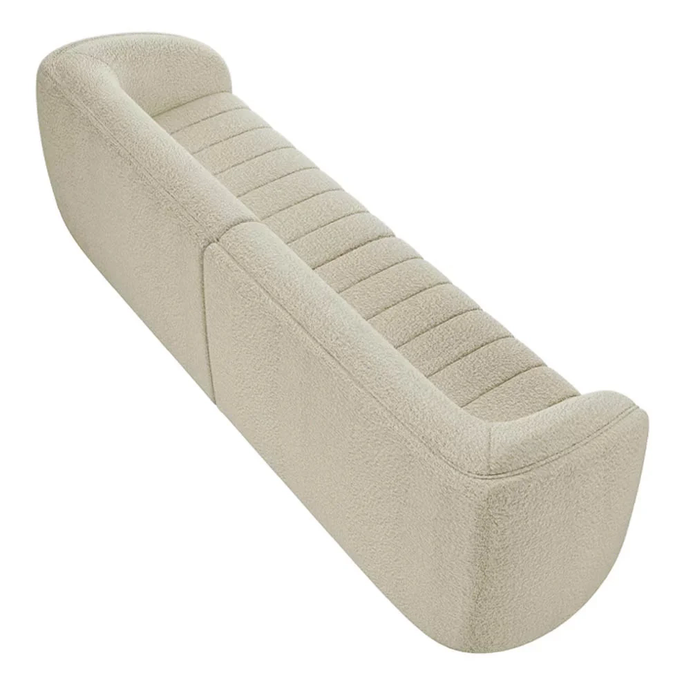 Sofá Living Decorativo 3 Lugares 292cm Meris Z32 Boucle Cru - Mpozenato