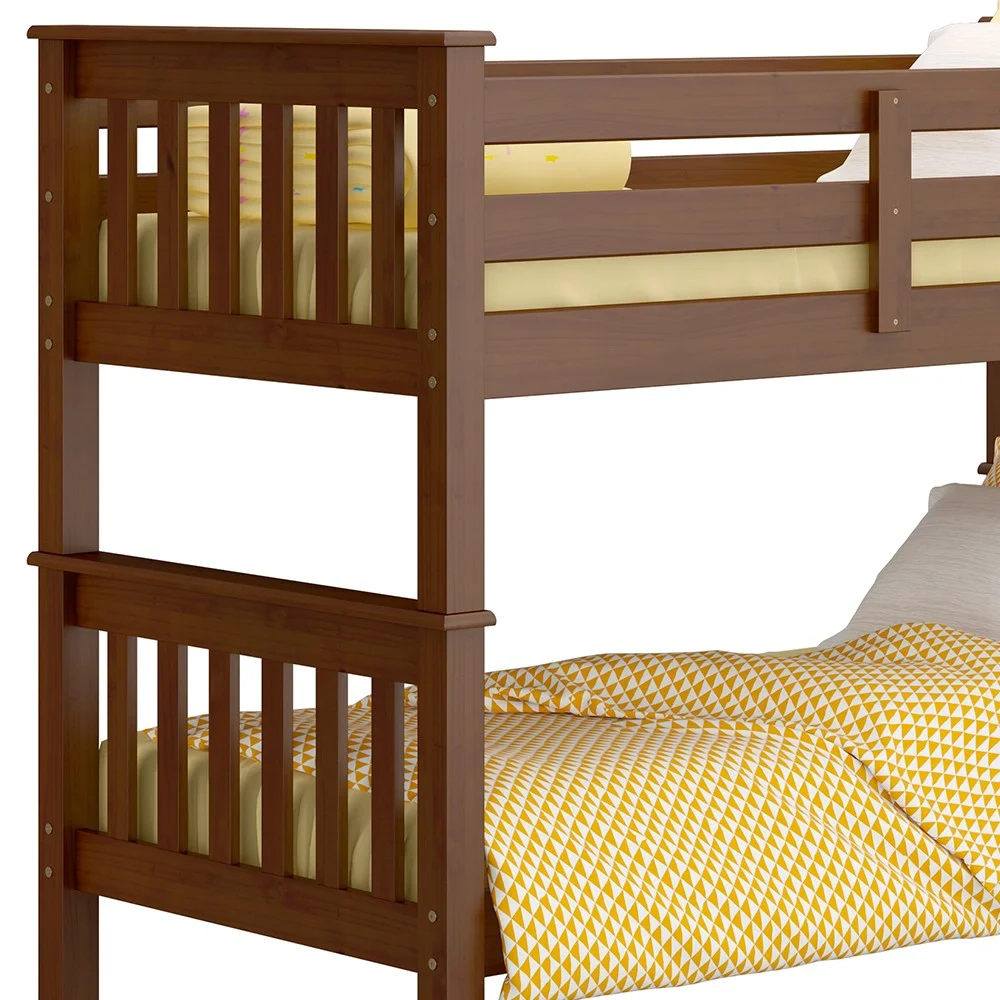 Beliche Solteiro Juvenil com Escada Móvel Joy Z40 Castanho Acetinado - Mpozenato