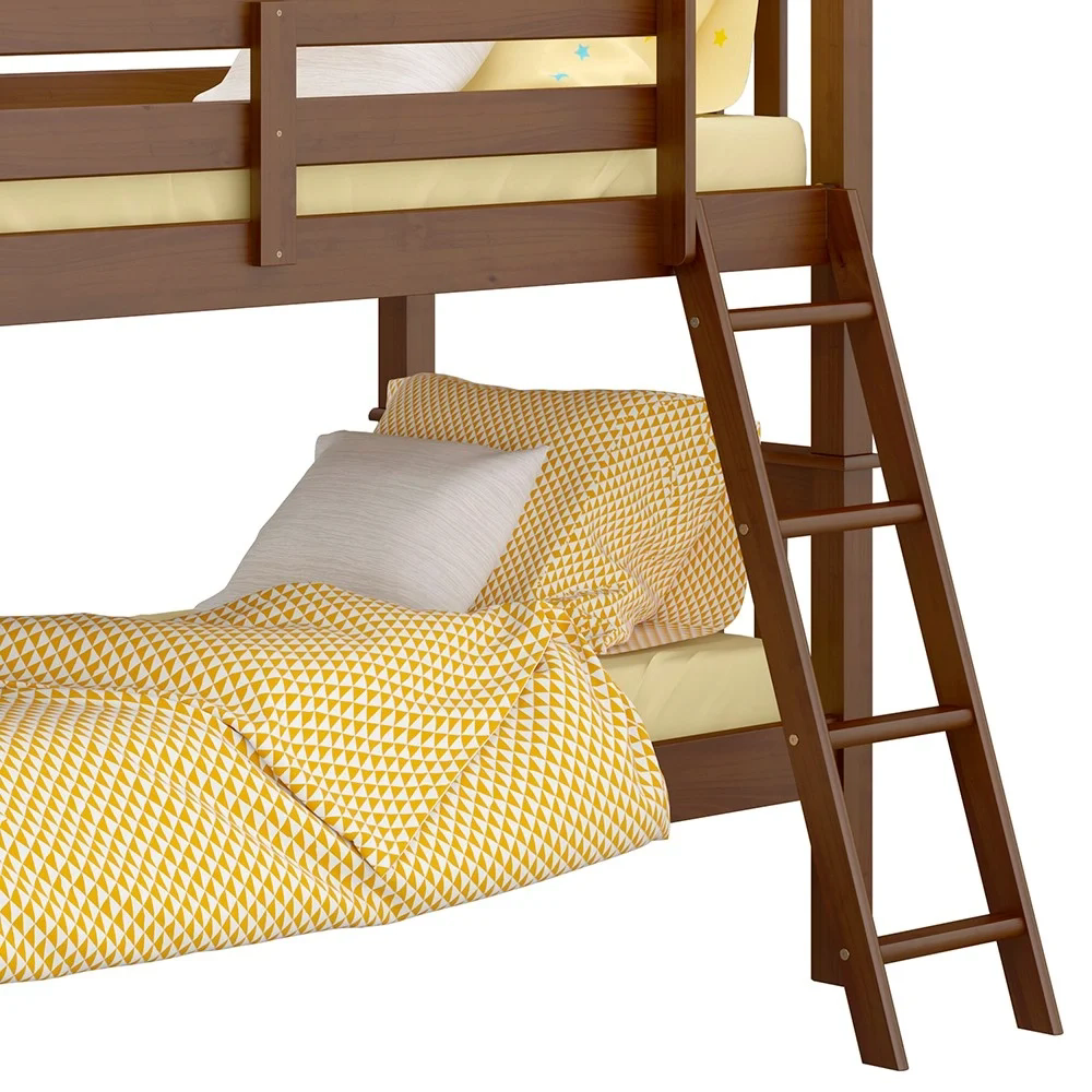 Beliche Solteiro Juvenil com Escada Móvel Joy Z40 Castanho Acetinado - Mpozenato