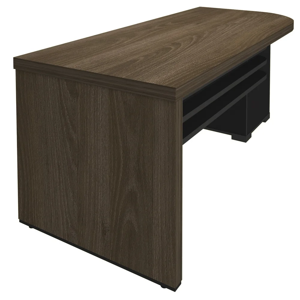 Mesa para Escritório 4 Gavetas Lado Esquerdo 180cm Tamburato Executiva A06 Marrom/Preto - Mpozenato