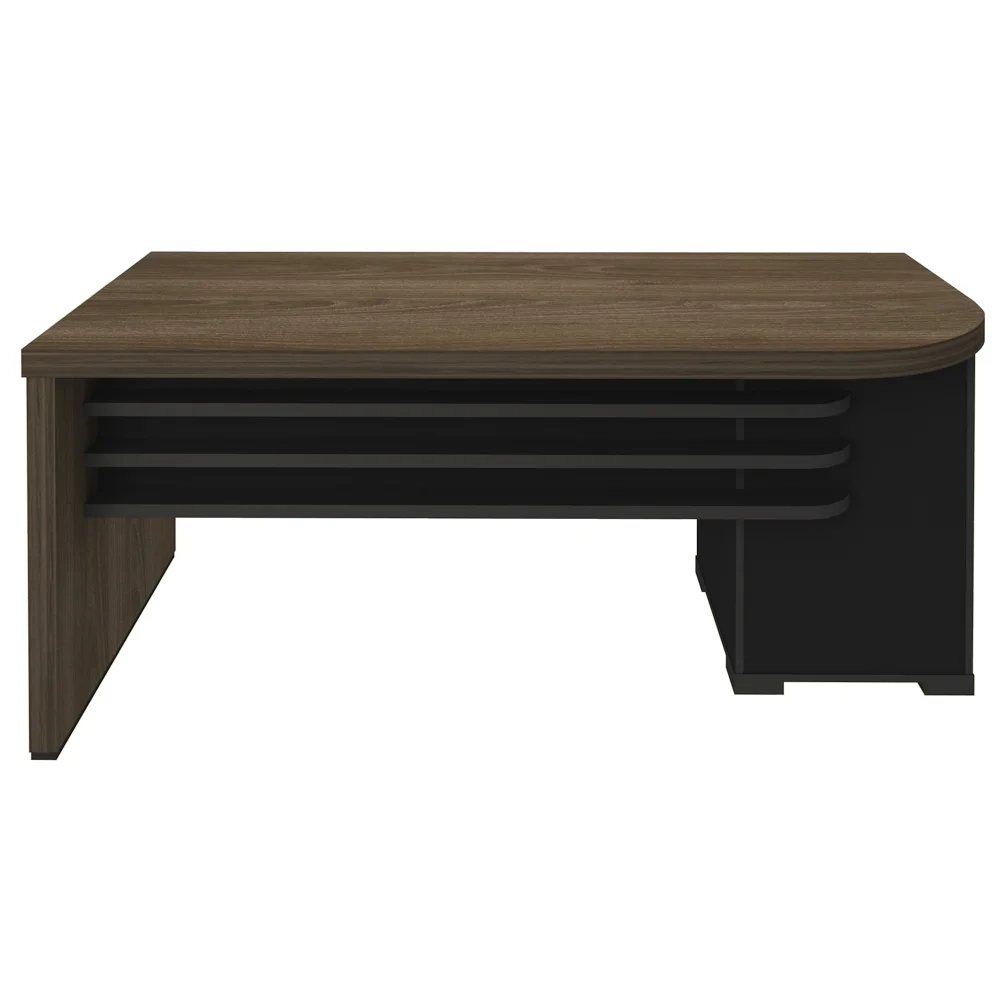 Mesa para Escritório 4 Gavetas Lado Esquerdo 180cm Tamburato Executiva A06 Marrom/Preto - Mpozenato