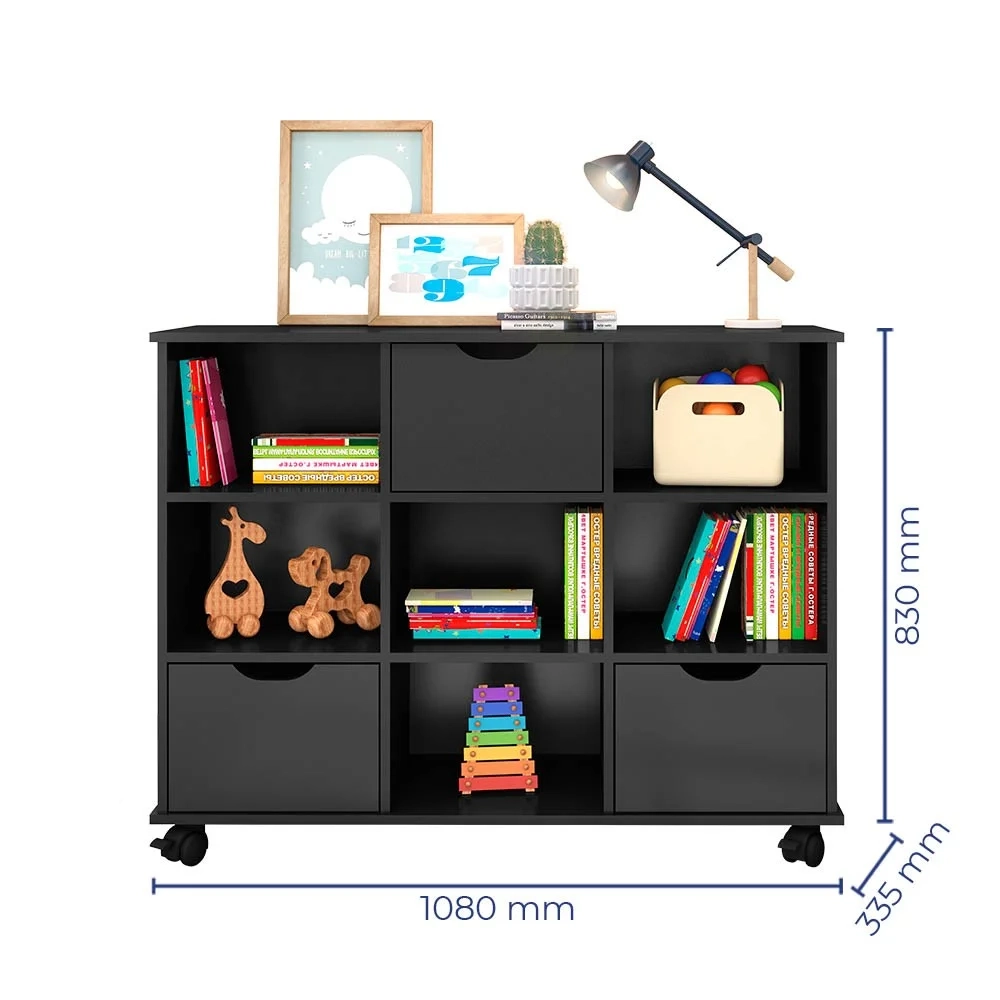 Nicho Organizador com Rodízios Toys 9 Gavetas Q01 Pto/Pto - Mpozenato
