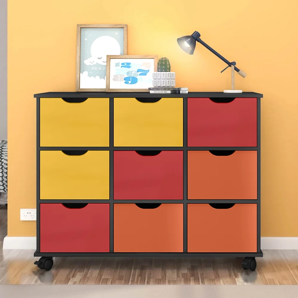 Nicho Organizador com Rodízios Toys 9 Gavetas Q01 Pto/Color - Mpozenato