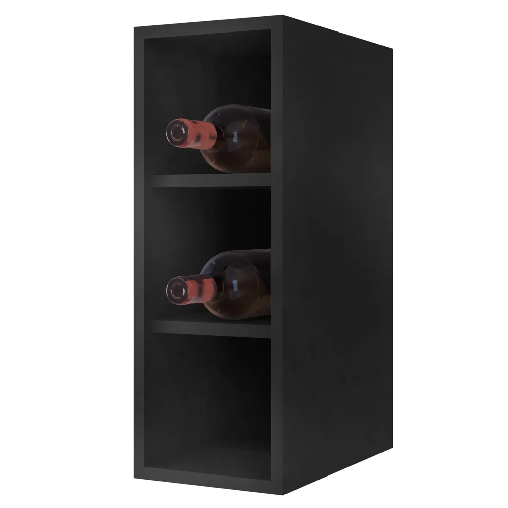 Armário Aéreo Nevada com Nicho 180cm 4 Portas Preto/Cinza - Lumil