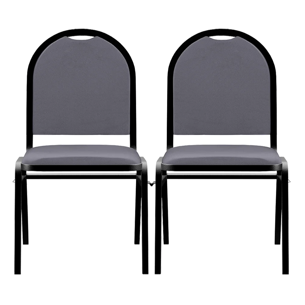 Kit 2 Cadeiras Hoteleiras Auditório Empilhável Sintético Z33 Cinza - Mpozenato