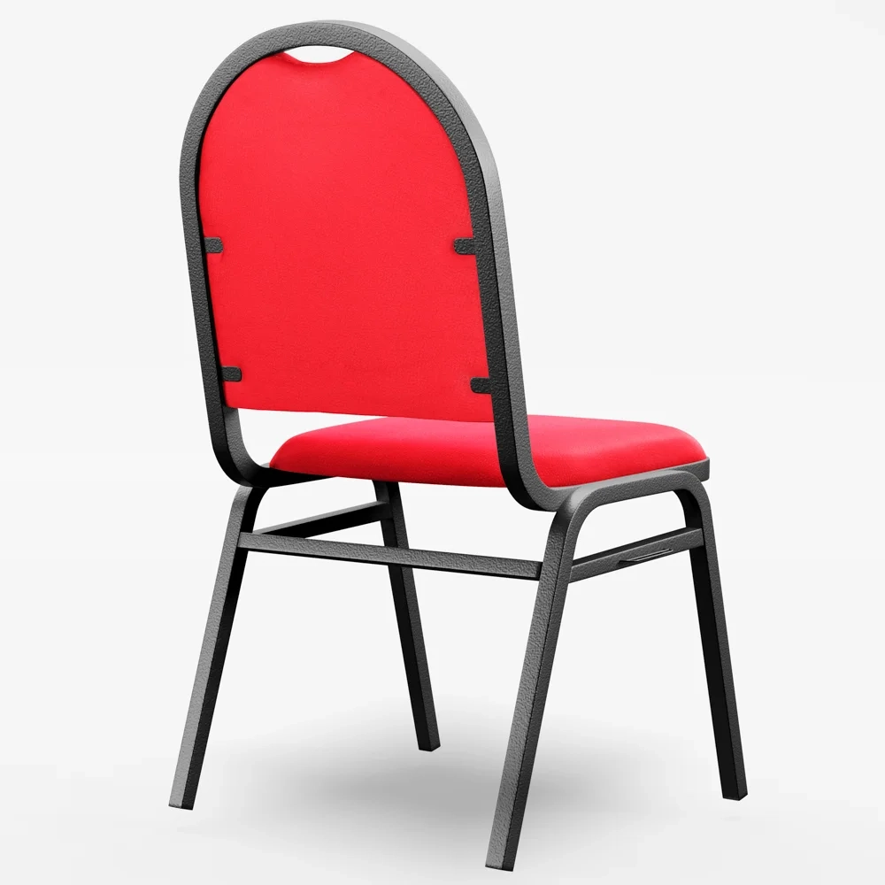 Kit 4 Cadeiras Hoteleiras Auditório Empilhável Sintético Z33 Vermelho - Mpozenato