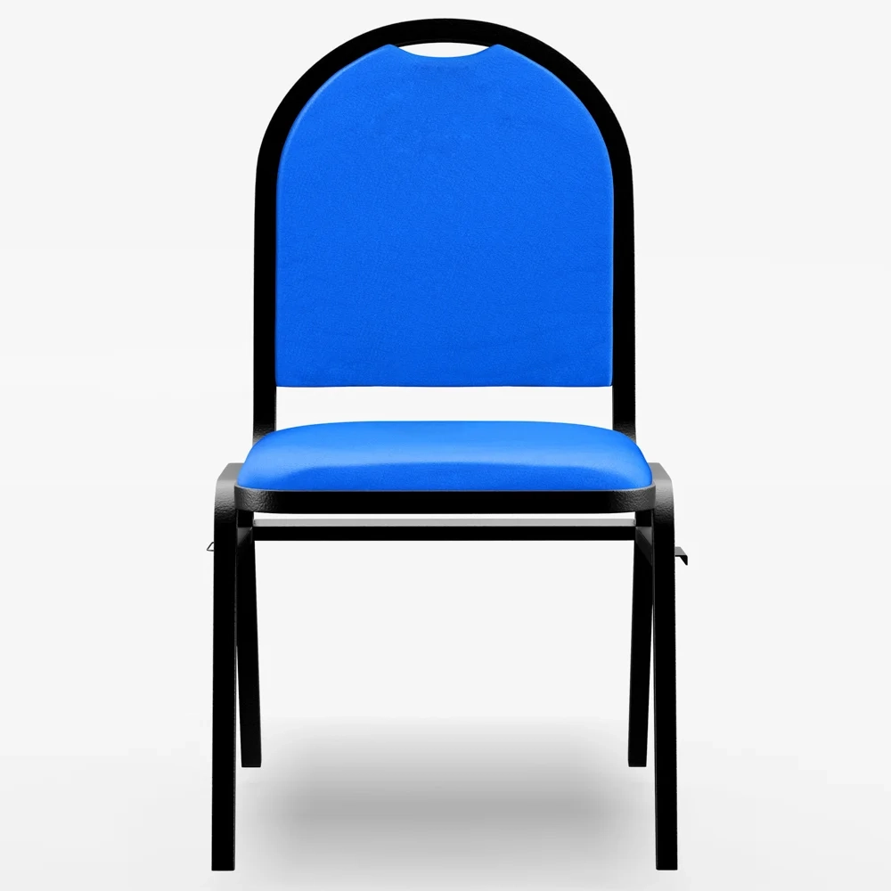 Kit 6 Cadeiras Hoteleiras Auditório Empilhável Sintético Z33 Azul - Mpozenato