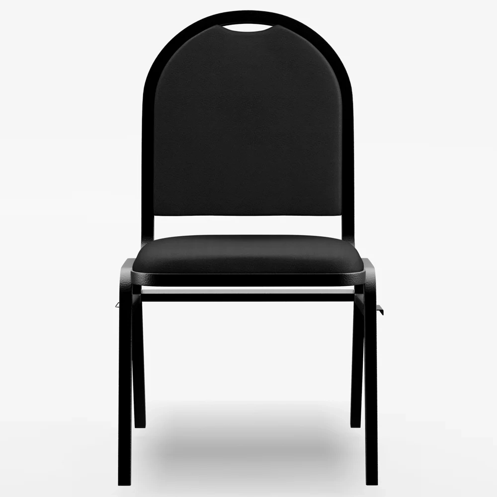 Kit 6 Cadeiras Hoteleiras Auditório Empilhável Sintético Z33 Preto - Mpozenato