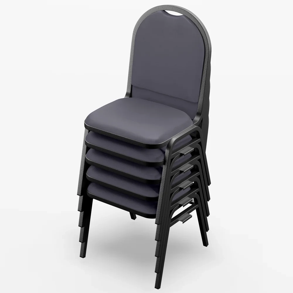 Kit 6 Cadeiras Hoteleiras Auditório Empilhável Sintético Z33 Cinza - Mpozenato