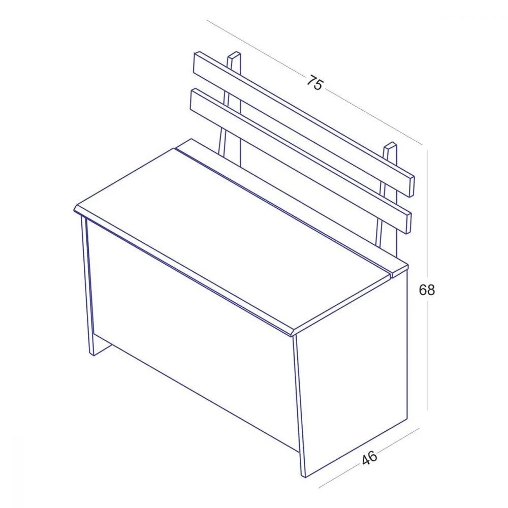 Caixa de Lenha com Encosto Carvalho - Completa Móveis