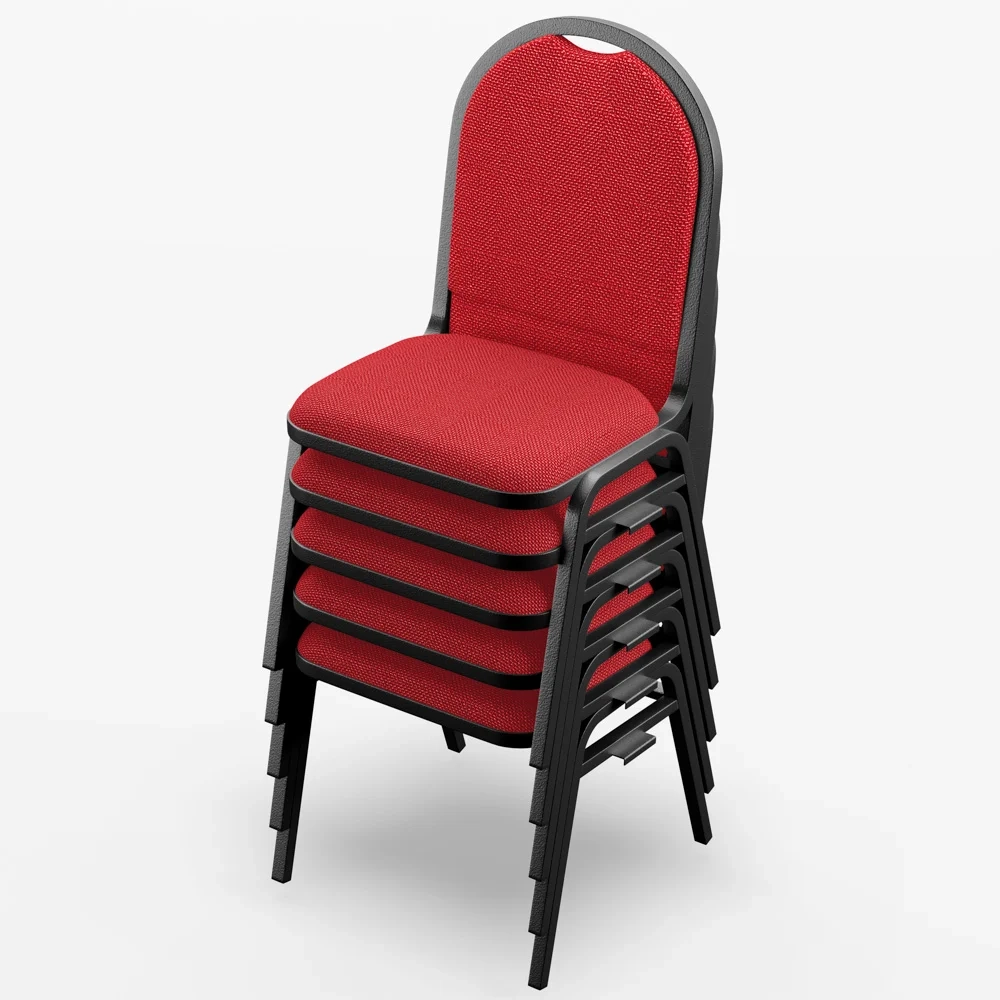 Cadeira Hoteleira Auditório Empilhável Linho Z33 Vermelho - Mpozenato