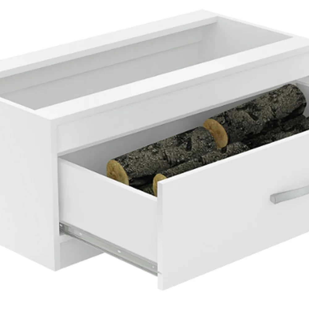 Caixa de Lenha Embutida 1 Gaveta N1 Branco - Completa Móveis