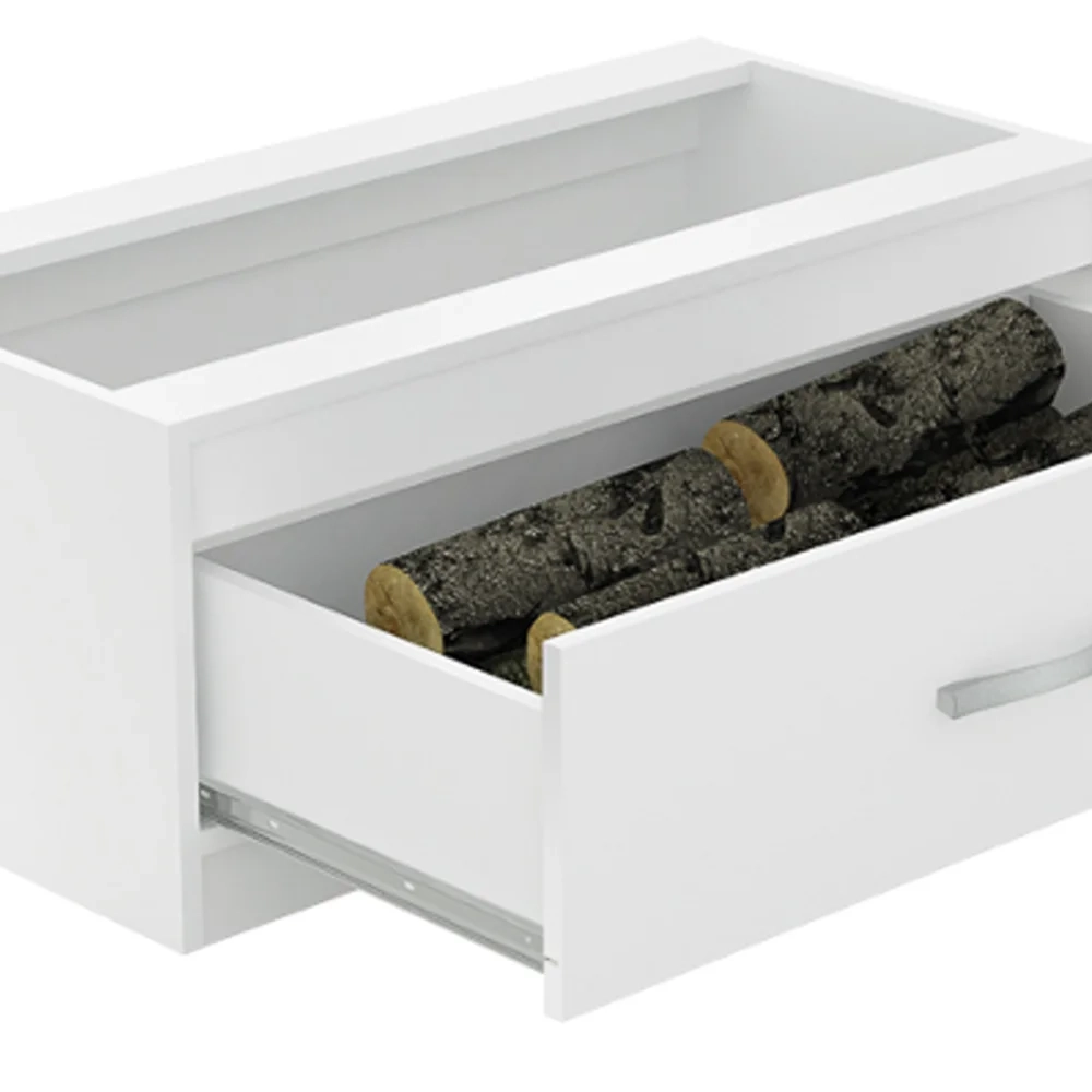 Caixa de Lenha Embutida 1 Gaveta N2 Branco - Completa Móveis