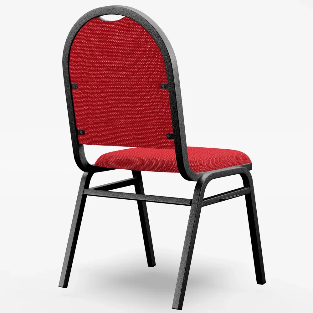 Kit 4 Cadeiras Hoteleiras Auditório Empilhável Linho Z33 Vermelho - Mpozenato