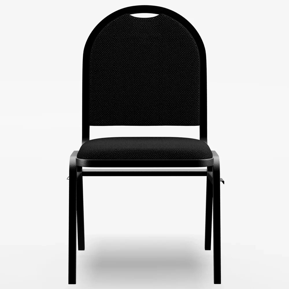 Kit 5 Cadeiras Hoteleiras Auditório Empilhável Linho Z33 Preto - Mpozenato