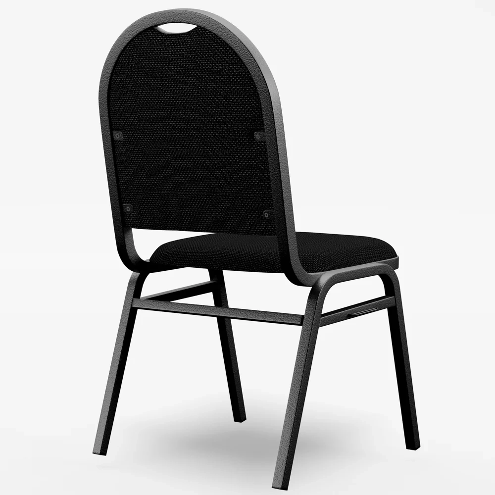 Kit 5 Cadeiras Hoteleiras Auditório Empilhável Linho Z33 Preto - Mpozenato