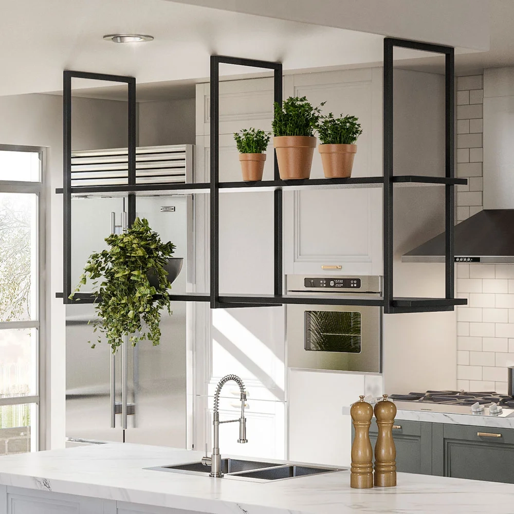 Prateleira Decorativa Multiuso Grande Estilo Industrial Loft D09 Preto - Mpozenato