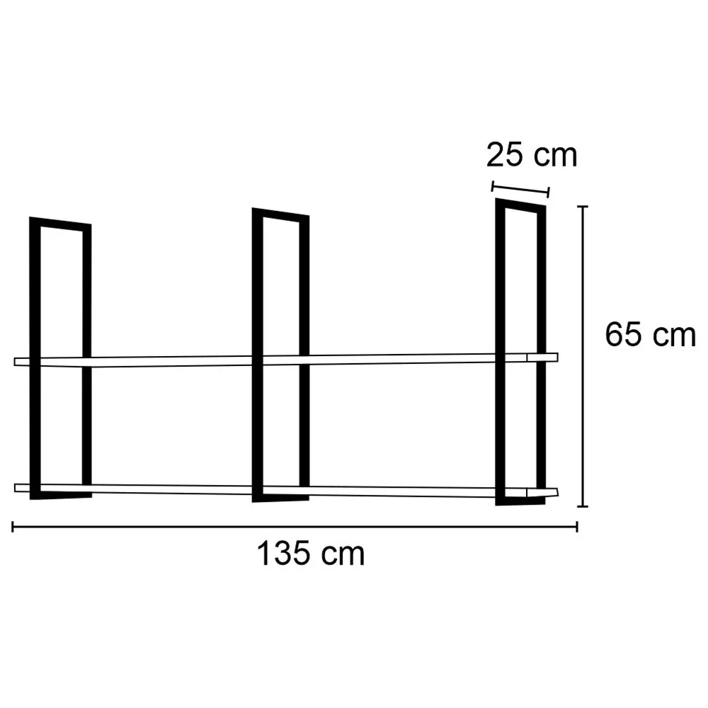 Prateleira Decorativa Multiuso Grande Estilo Industrial Loft D09 Preto - Mpozenato