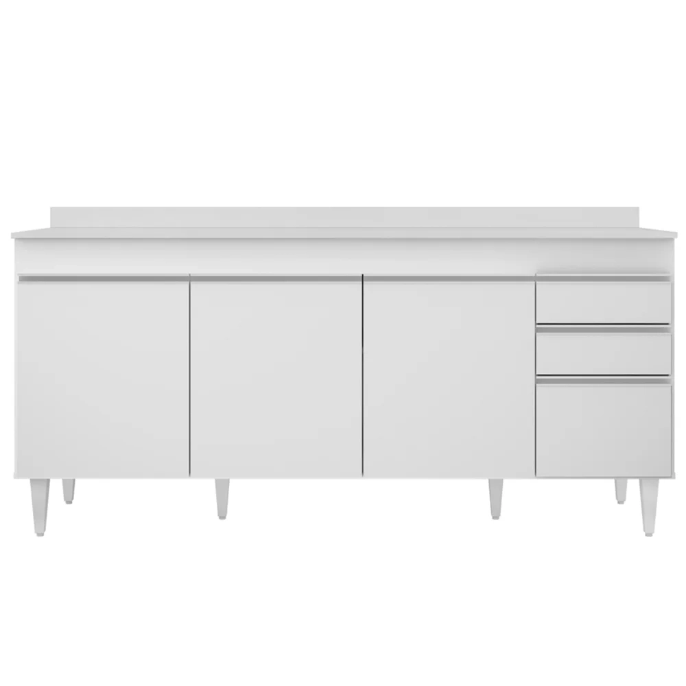 Balcão Gabinete 180cm com Tampo Dallas Branco - Lumil 