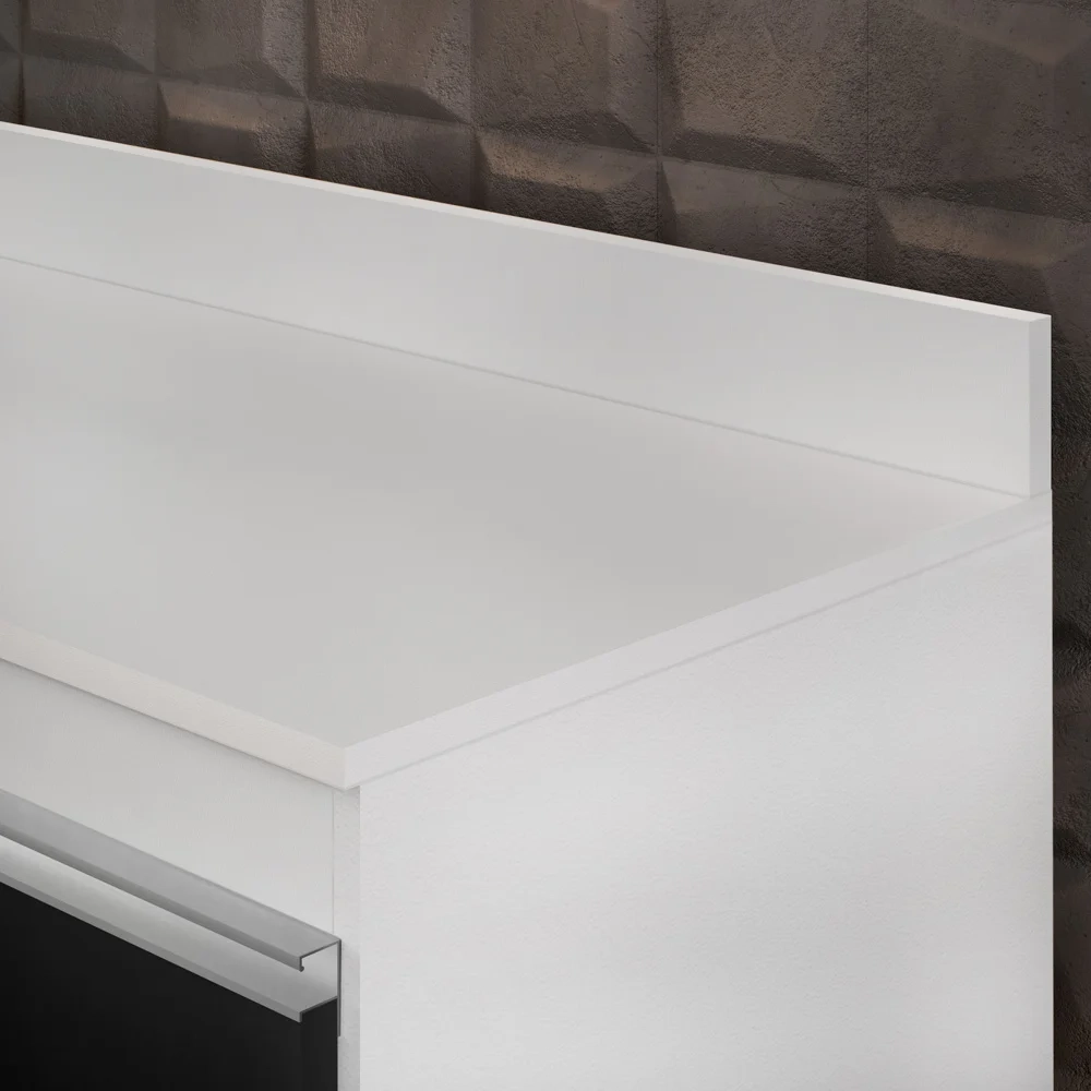 Balcão Gabinete 180cm com Tampo Dallas Branco - Lumil 