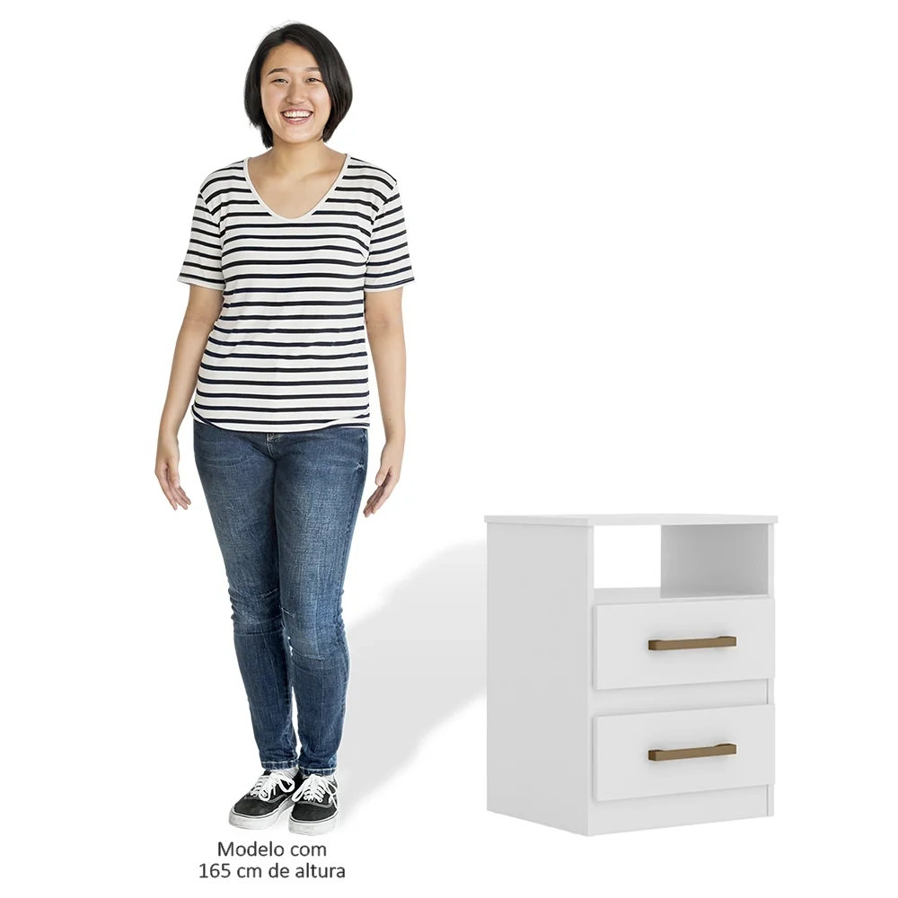 Kit 2 Mesas de Cabeceira Ares Z17 Flex Branco/Rosa/Azul/Lilás - Mpozenato