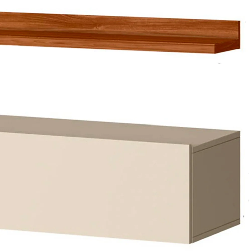 Bancada Suspensa e Prateleira 99cm Slat M20 Cinamomo/Off - Mpozenato