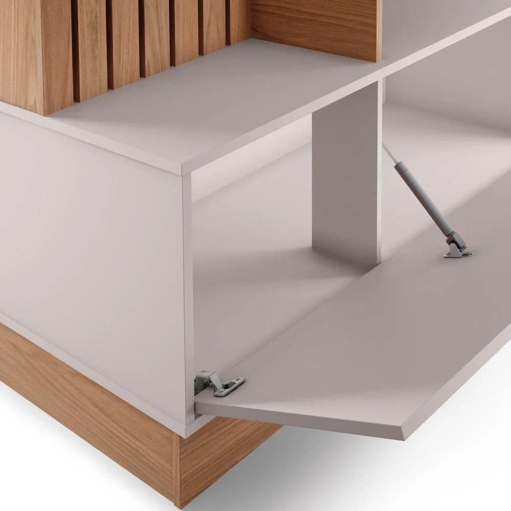 Estante Home Theater para TV até 65 Pol. Maceió Freijó/Off White - Colibri