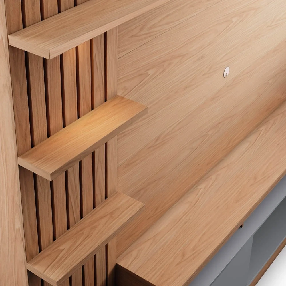 Estante Home Theater para TV até 65 Pol. Maceió Freijó/Cinza Fosco - Colibri