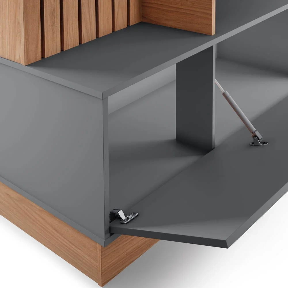 Estante Home Theater para TV até 65 Pol. Maceió Freijó/Cinza Fosco - Colibri