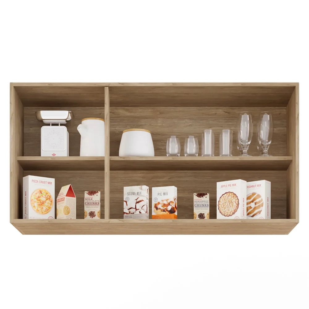 Armário Aéreo Virgínia e Balcão com Tampo 120cm Arizona Castanho/Cinza - Lumil