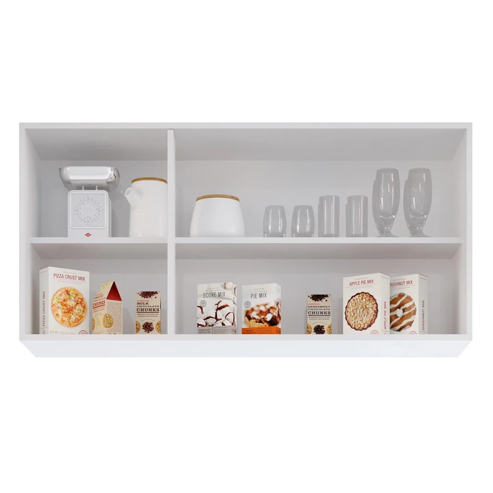 Armário Aéreo Virgínia e Balcão com Tampo 120cm Arizona Branco/Preto - Lumil