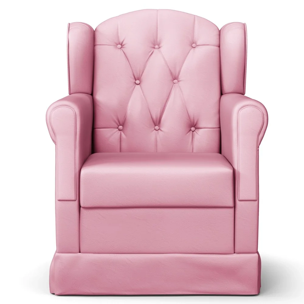 Poltrona de Amamentação Balanço Lucy Z39 Sintético Rosa - Mpozenato