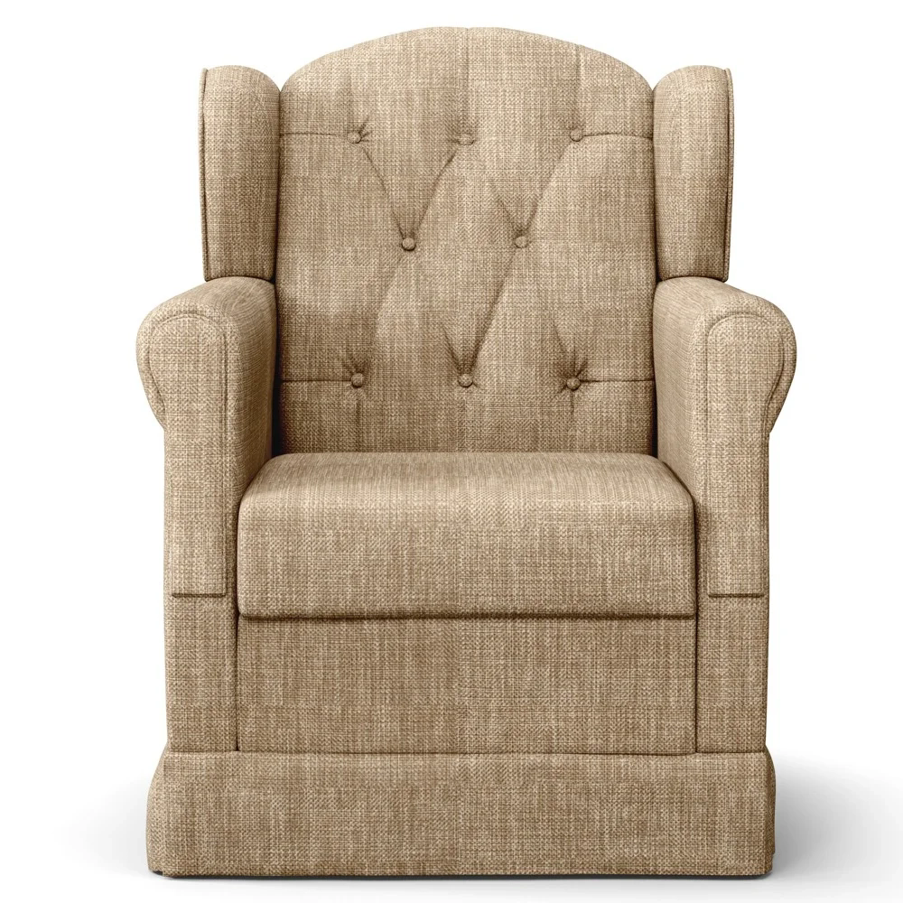 Poltrona de Amamentação Balanço Lucy Z39 Linho Bege Escuro - Mpozenato