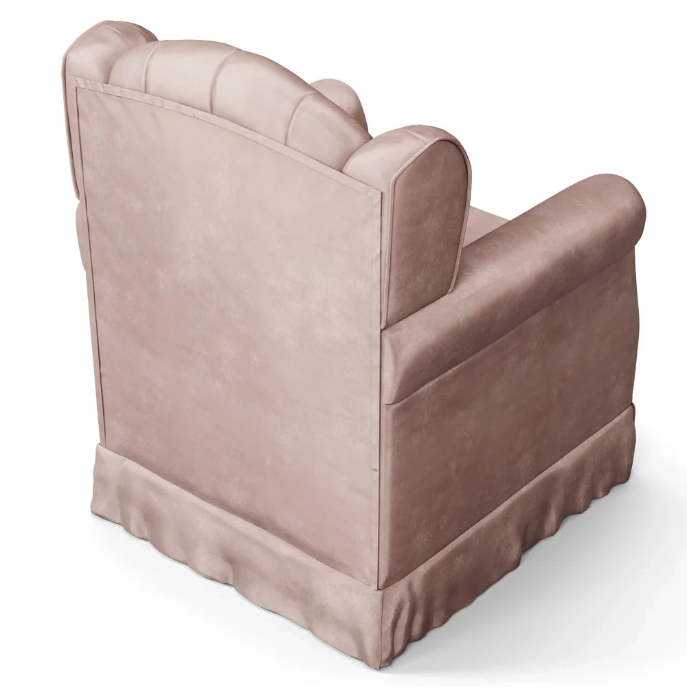 Poltrona de Amamentação Balanço Lucy Z39 Veludo Rosê - Mpozenato