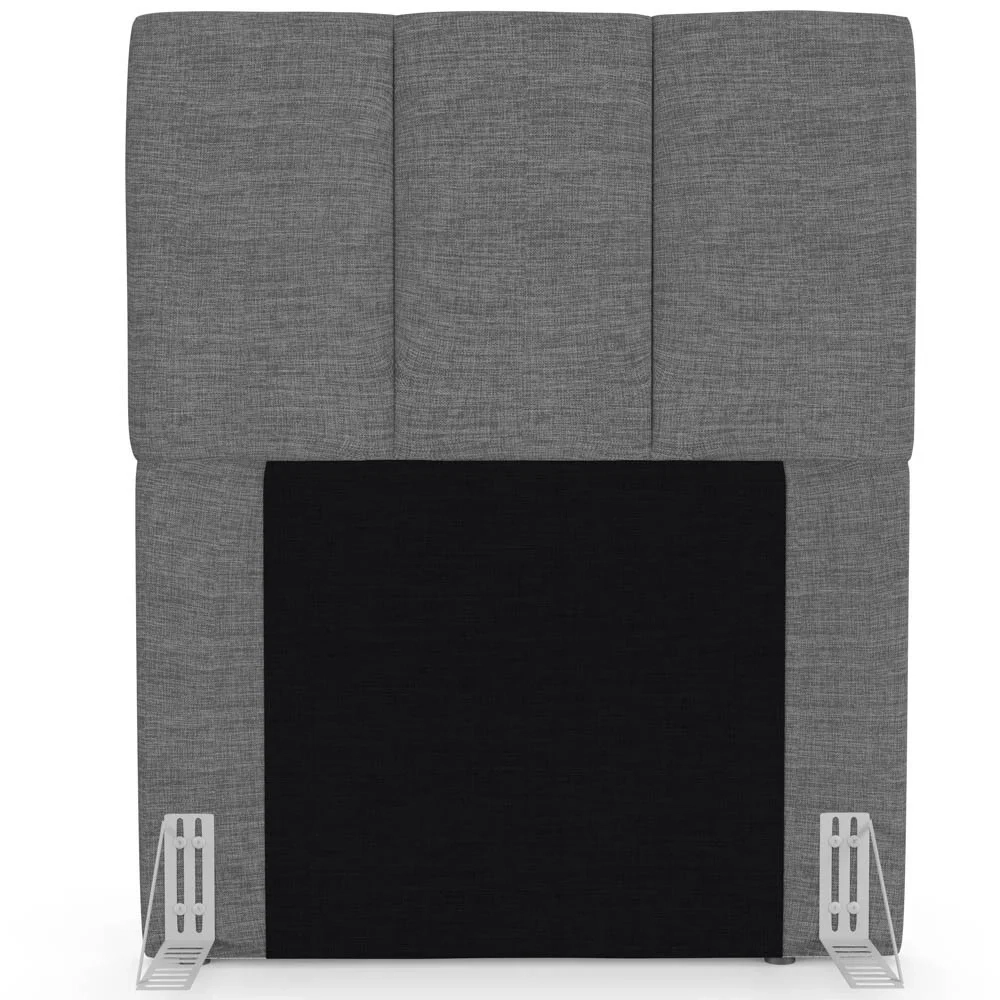 Cabeceira Cama Box Solteiro 90cm Pérola W01 Linho Cinza Escuro - Mpozenato