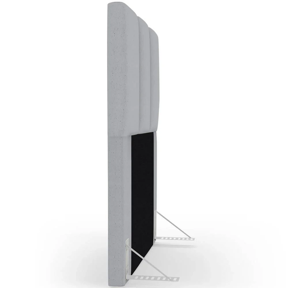 Cabeceira Cama Box Solteiro 90cm Pérola W01 Linho Cinza - Mpozenato