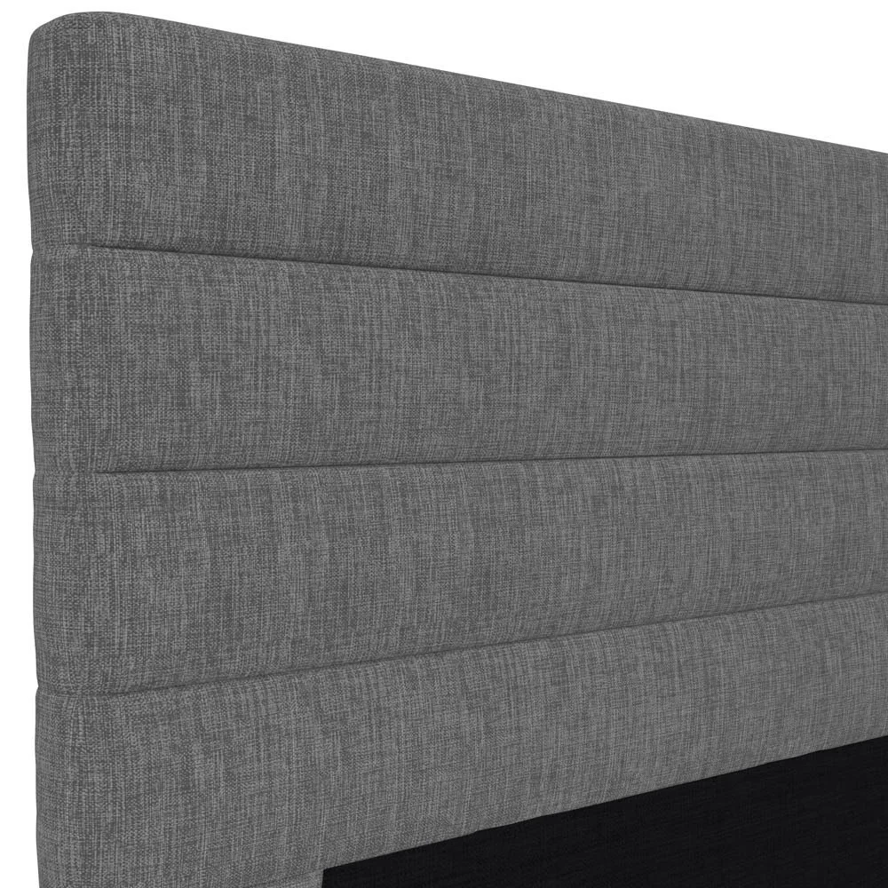 Cabeceira Cama Box Solteiro 90cm Rubi W01 Linho Cinza Escuro - Mpozenato