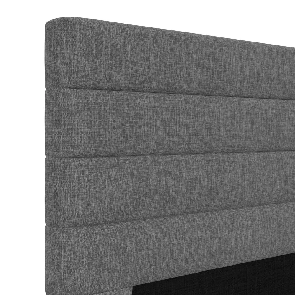 Cabeceira Cama Box Casal Queen 160cm Rubi W01 Linho Cinza Escuro - Mpozenato