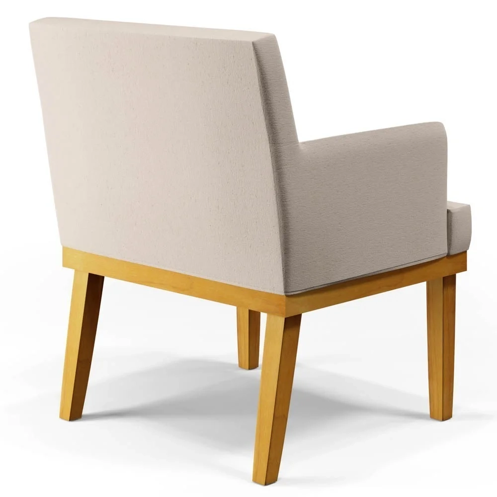 Poltrona Decorativa Sala de Estar e Recepção Vitória W01 Linho Cru - Mpozenato