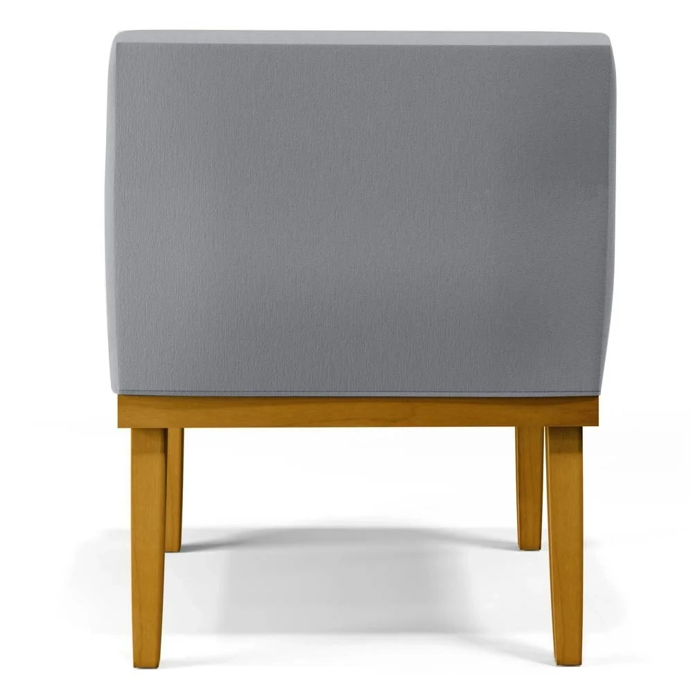 Poltrona Decorativa Sala de Estar e Recepção Vitória W01 Linho Cinza - Mpozenato