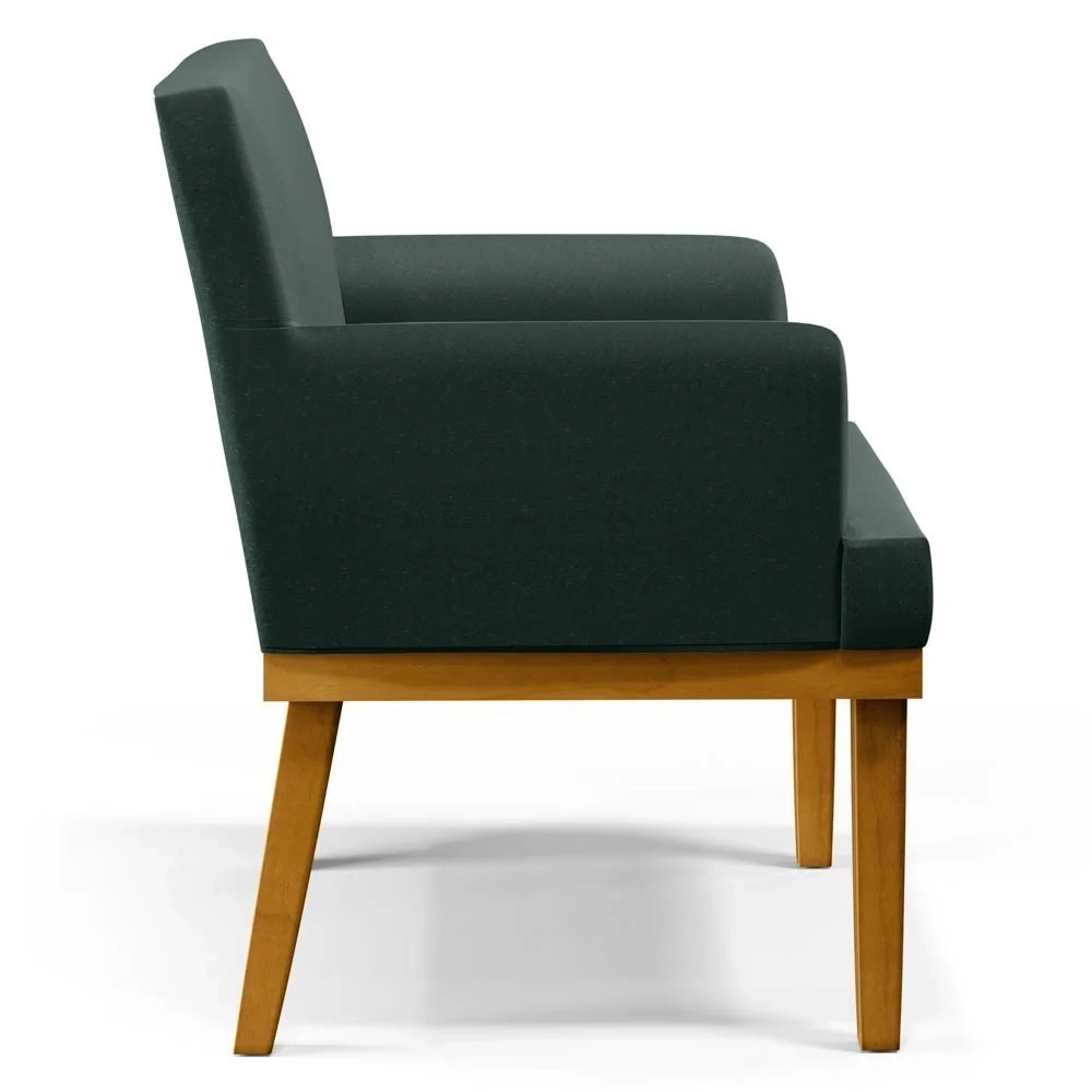 Poltrona Decorativa Sala de Estar e Recepção Vitória W01 Linho Verde - Mpozenato