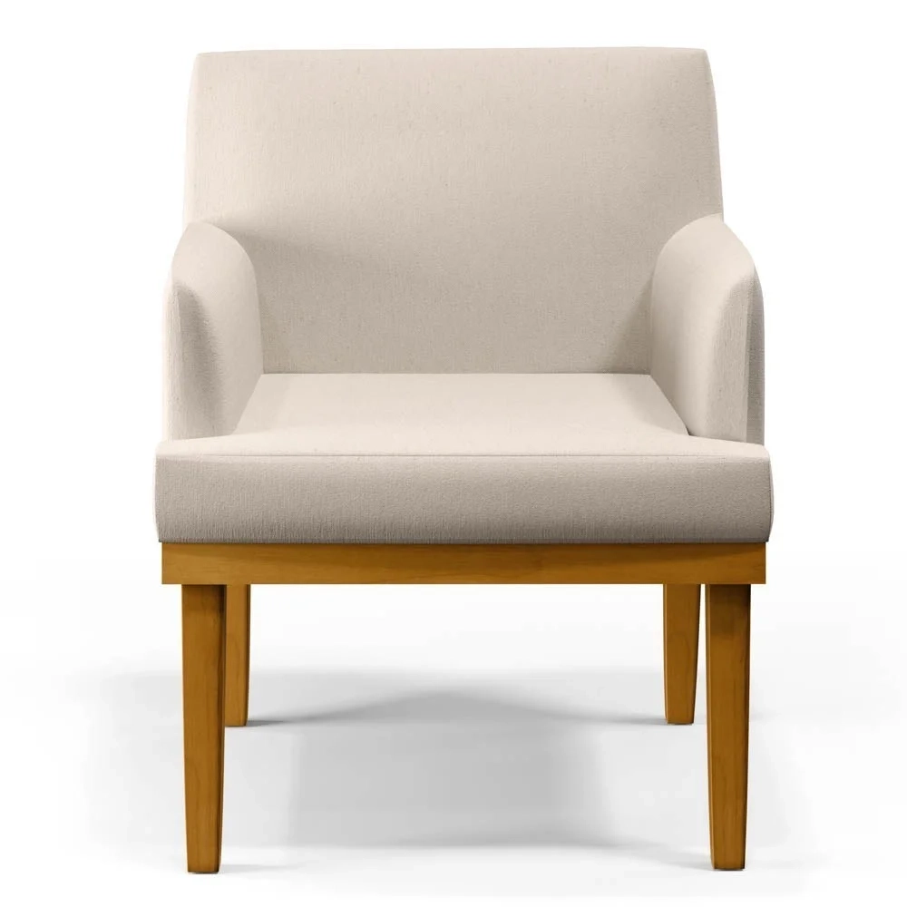 Kit 2 Poltronas Decorativas Vitória W01 Linho Cru - Mpozenato 