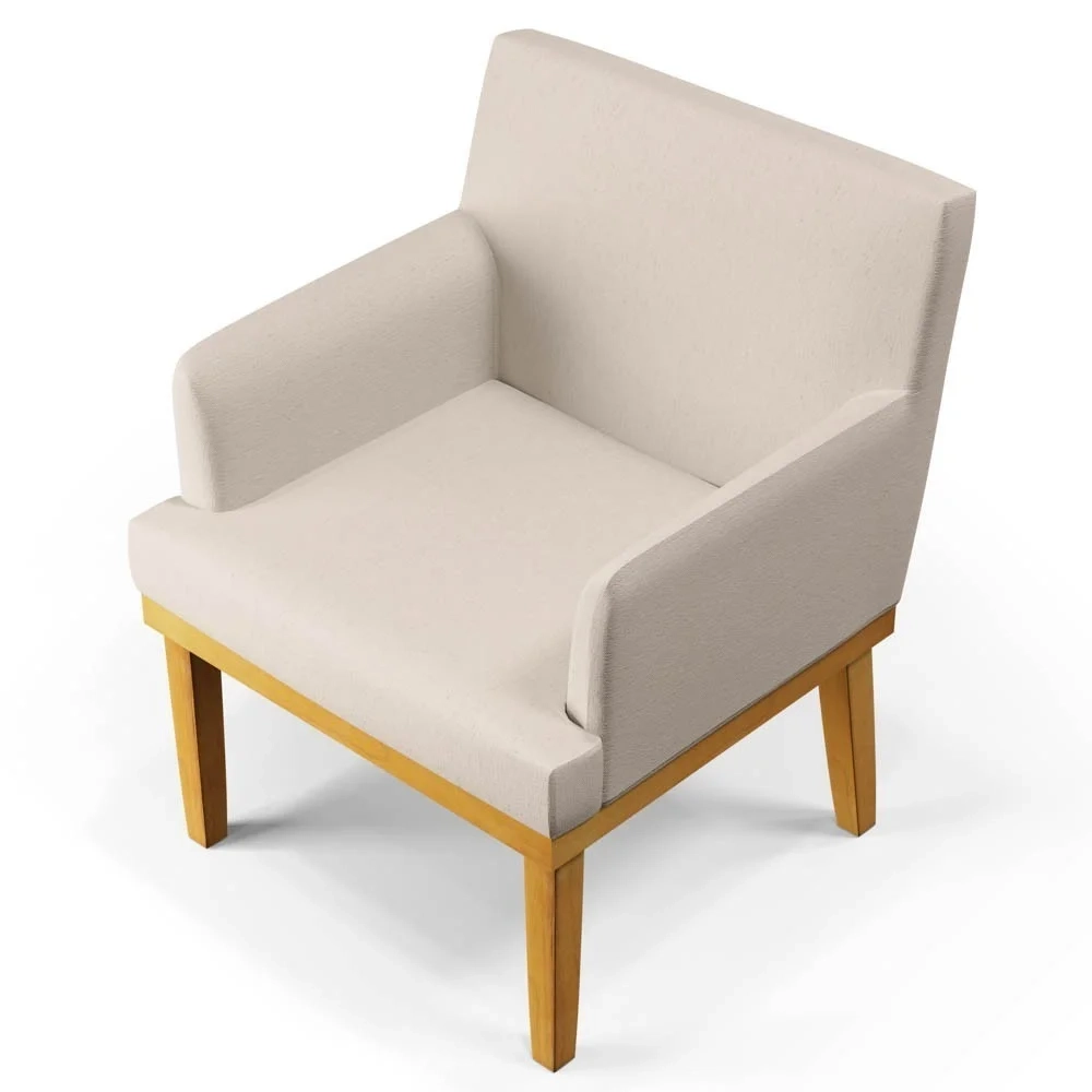 Kit 2 Poltronas Decorativas Vitória W01 Linho Cru - Mpozenato 