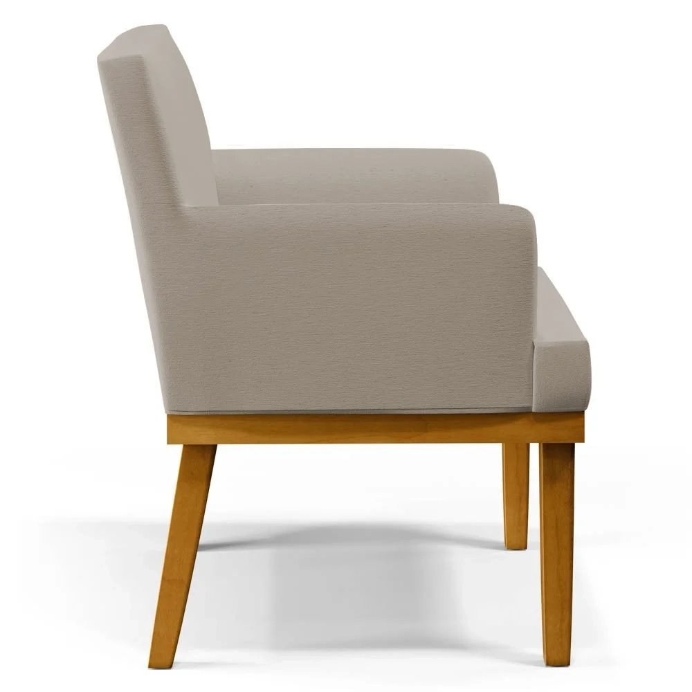 Kit 2 Poltronas Decorativas Vitória W01 Linho Bege - Mpozenato