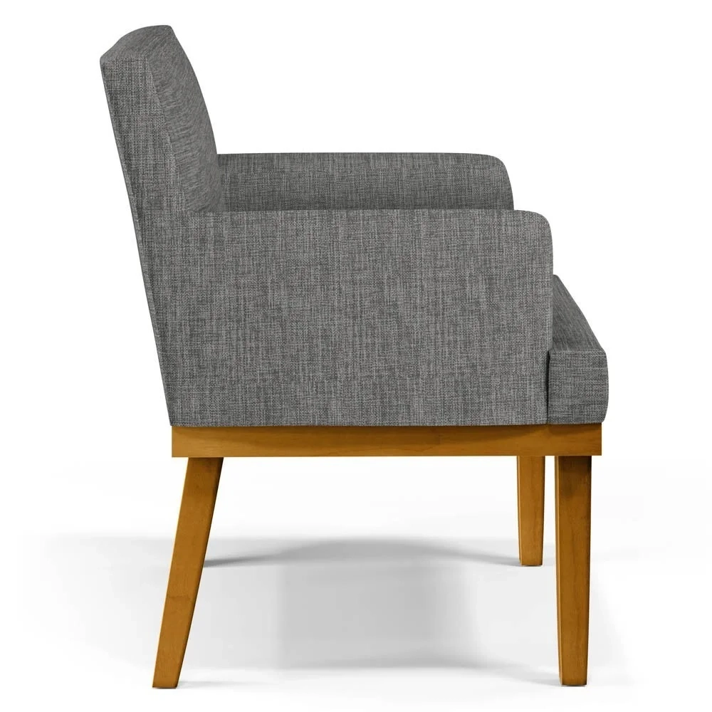 Kit 2 Poltronas Decorativas Vitória W01 Linho Cinza Escuro - Mpozenato