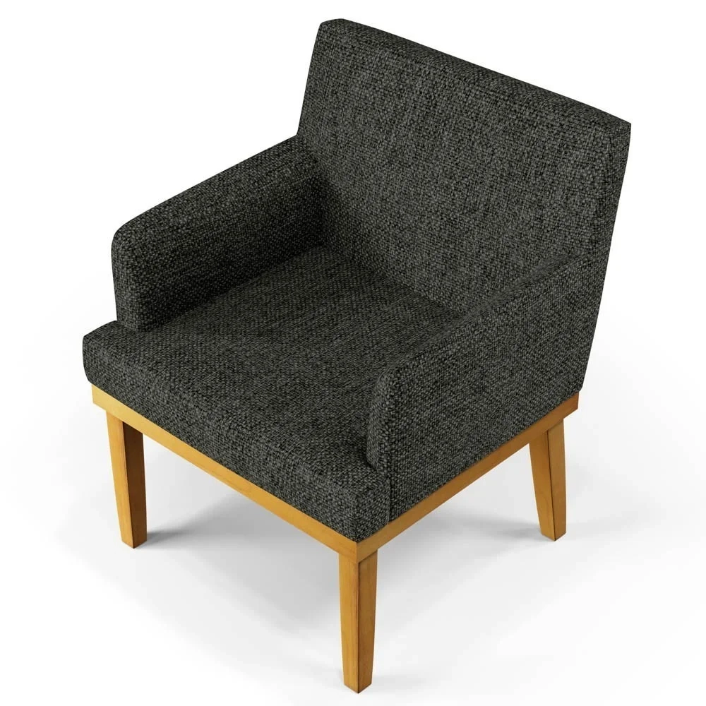 Kit 2 Poltronas Decorativas Vitória W01 Linho Grafite - Mpozenato 