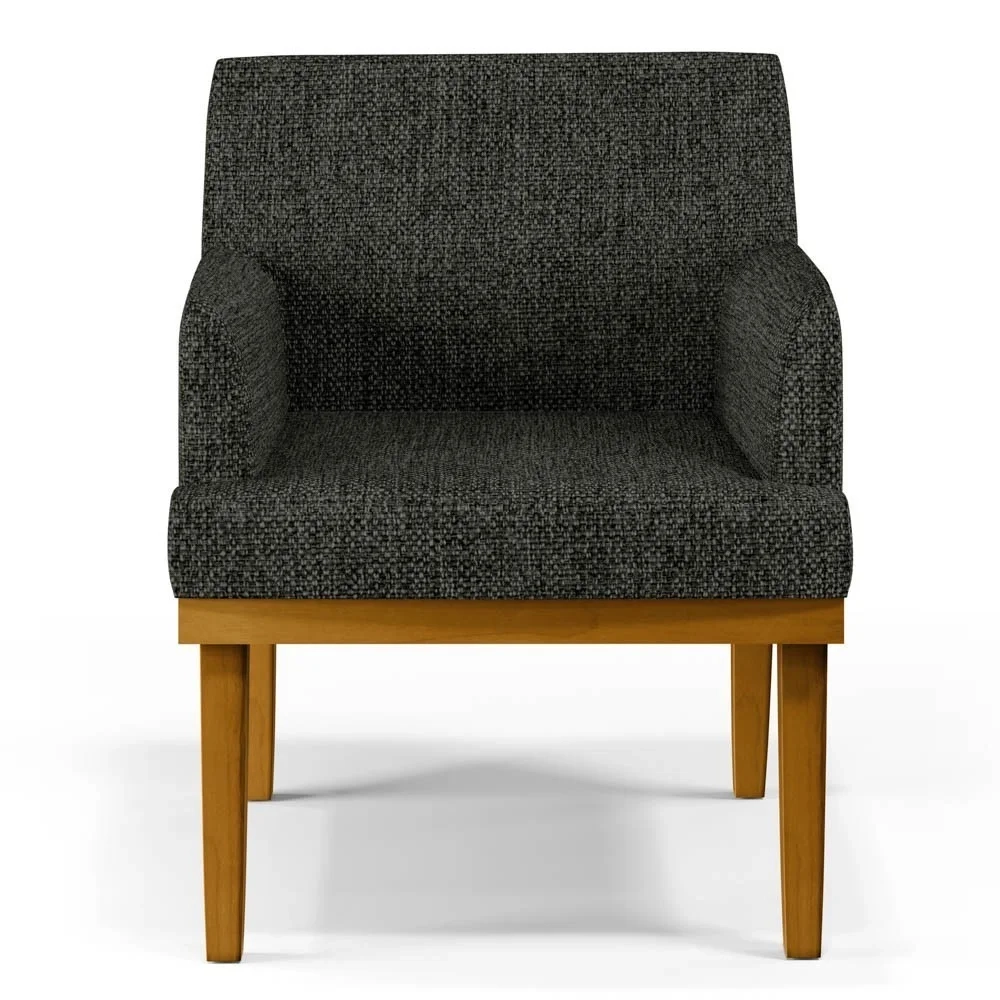 Kit 2 Poltronas Decorativas Vitória W01 Linho Grafite - Mpozenato 