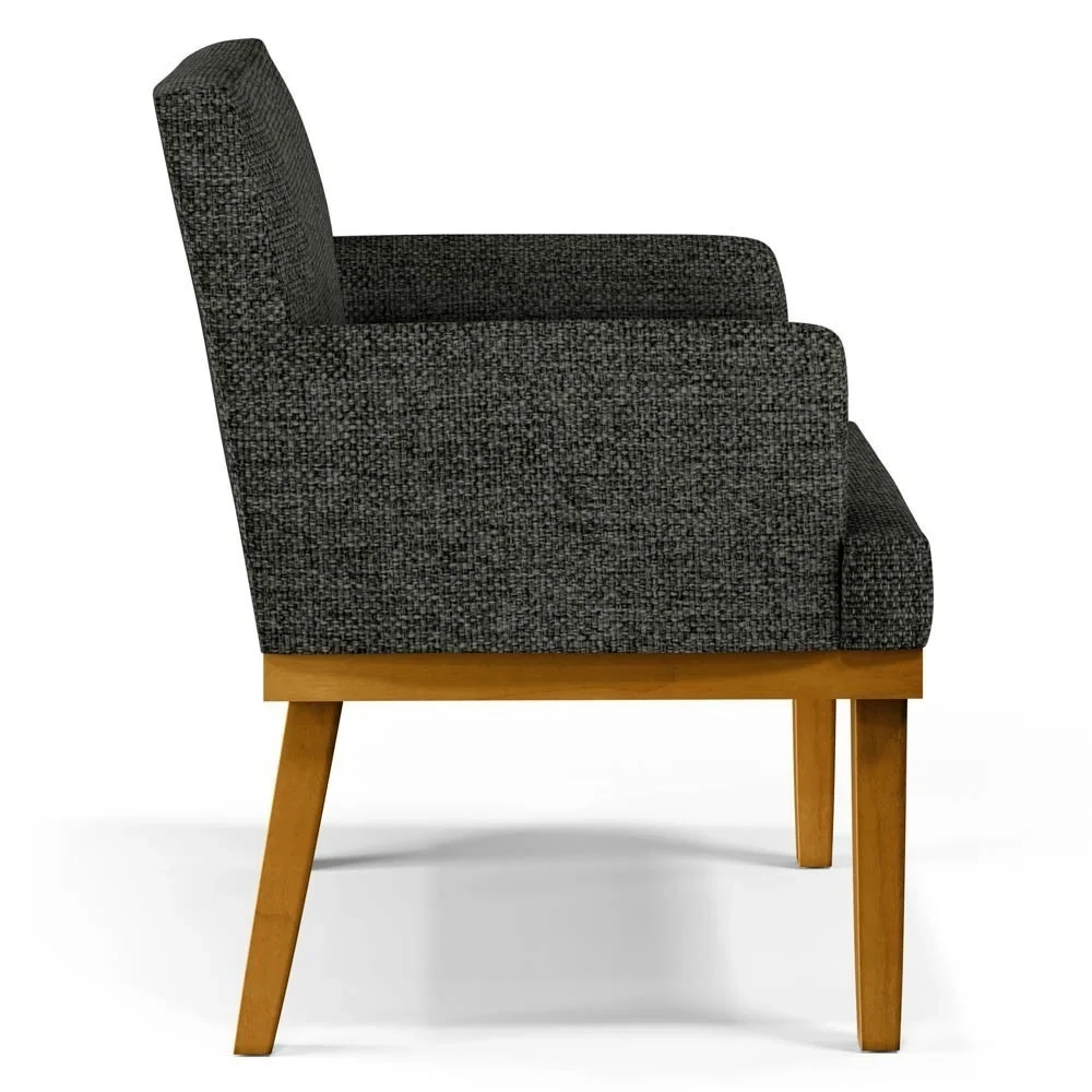 Kit 2 Poltronas Decorativas Vitória W01 Linho Grafite - Mpozenato 