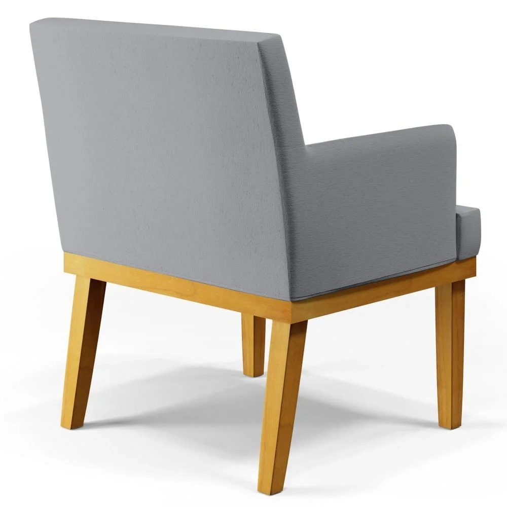 Kit 2 Poltronas Decorativas Vitória W01 Linho Cinza - Mpozenato 