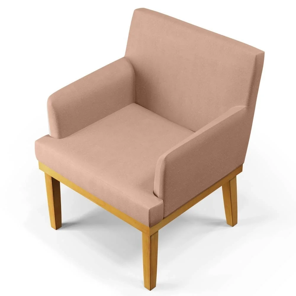 Kit 2 Poltronas Decorativas Vitória W01 Linho Rosê - Mpozenato